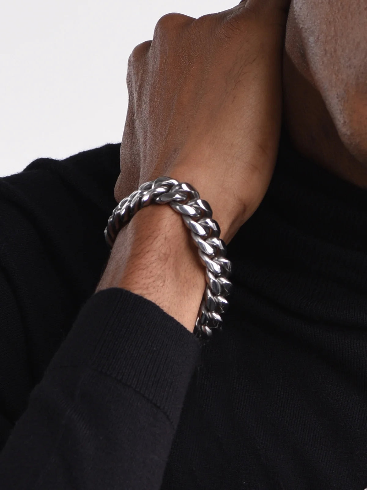Bracelet for Men Chunky Cuban Bracelet 14MM 7.5 Inch Chain Bracelet Stainless Steel Gift for Him