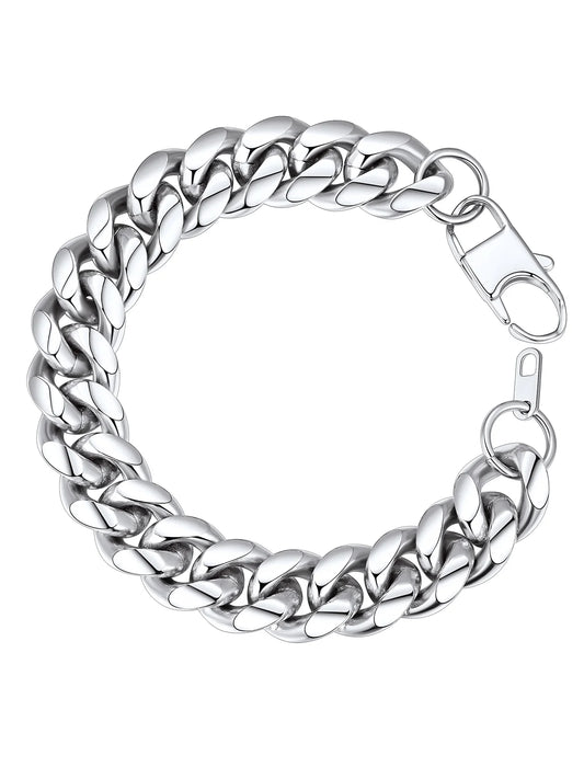 Bracelet for Men Chunky Cuban Bracelet 14MM 7.5 Inch Chain Bracelet Stainless Steel Gift for Him