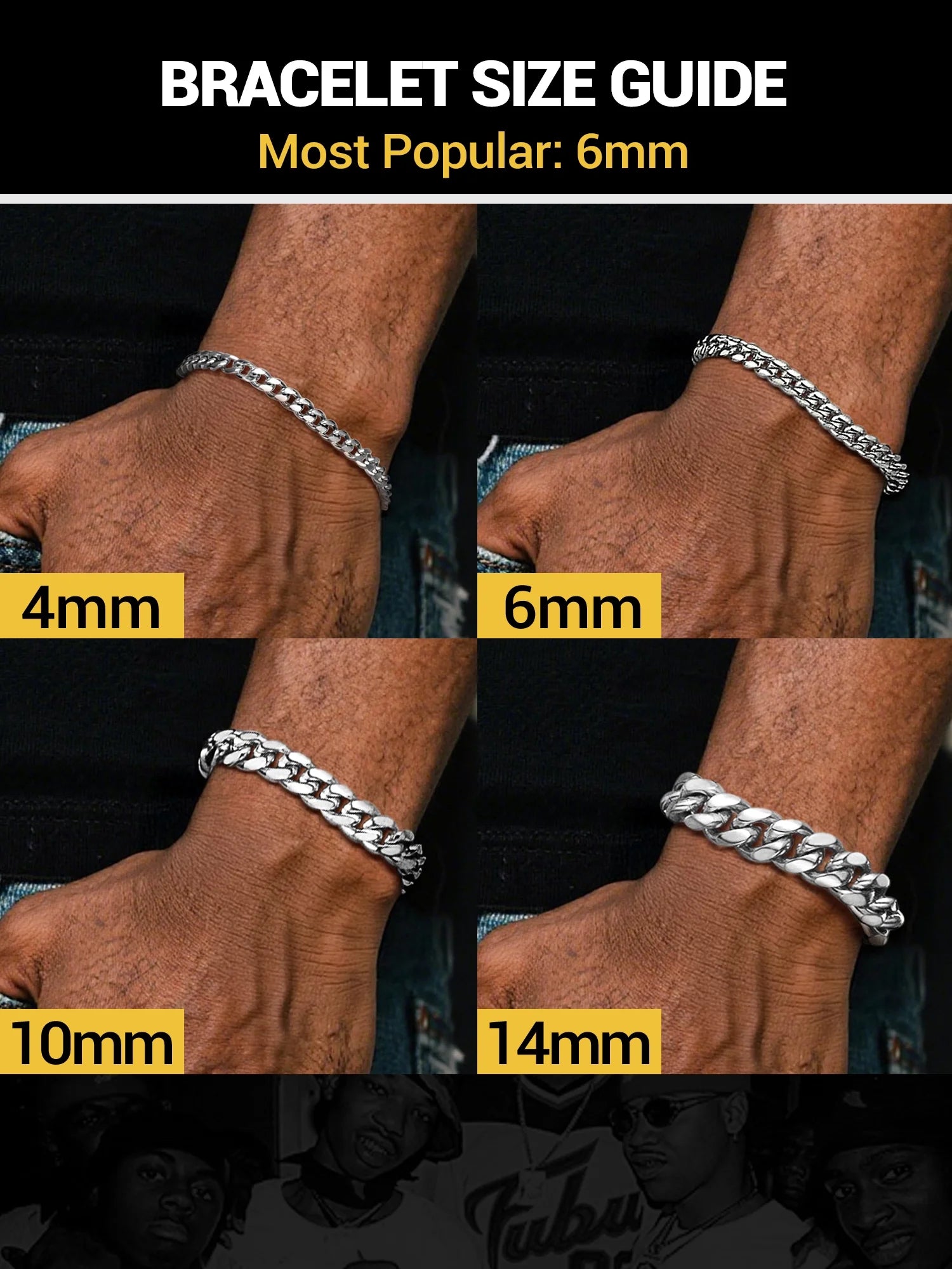 Bracelet for Men Chunky Cuban Bracelet 14MM 7.5 Inch Chain Bracelet Stainless Steel Gift for Him